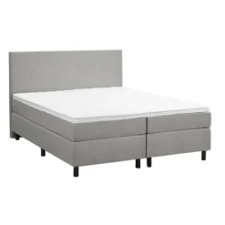 Boxspring Liv egaal - lichtgrijs - 160x200 cm - ronde poot