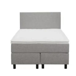 Boxspring Liv egaal - lichtgrijs - 120x200 cm - ronde poot