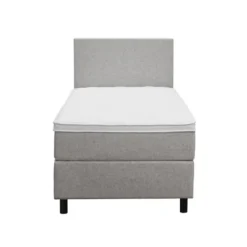 Boxspring Liv egaal - lichtgrijs - 90x200 cm - ronde poot