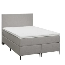 Boxspring Liv egaal - lichtgrijs - 120x200 cm - slanke poot
