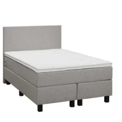 Boxspring Liv egaal - lichtgrijs - 120x200 cm - vierkante poot