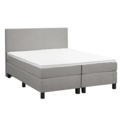 Boxspring Liv egaal - lichtgrijs - 160x200 cm - vierkante poot