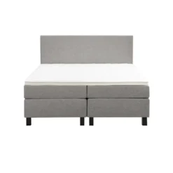 Boxspring Liv egaal - lichtgrijs - 160x200 cm - vierkante poot