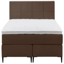 Boxspring Liv geblokt - bruin - 120x200 cm - slanke poot