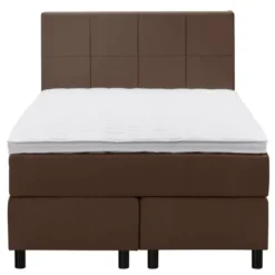 Boxspring Liv geblokt - bruin - 120x200 cm - ronde poot