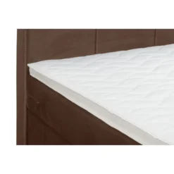 Boxspring Liv geblokt - bruin - 120x200 cm - ronde poot
