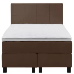 Boxspring Liv geblokt - bruin - 120x200 cm - vierkante poot