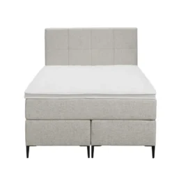 Boxspring Liv geblokt - ecru - 120x200 cm - slanke poot