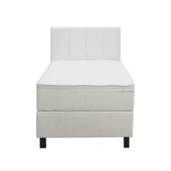 Boxspring Liv geblokt - ecru - 90x200 cm - vierkante poot
