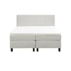 Boxspring Liv geblokt - ecru - 180x200 cm - vierkante poot