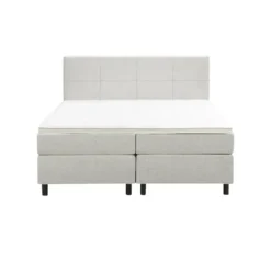 Boxspring Liv geblokt - ecru - 180x200 cm - ronde poot