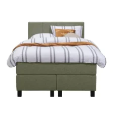 Boxspring Liv geblokt - groen - 120x200 cm - vierkante poot