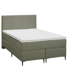 Boxspring Liv geblokt - groen - 120x200 cm - slanke poot