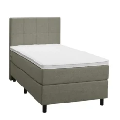 Boxspring Liv geblokt - groen - 90x200 cm - ronde poot