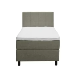 Boxspring Liv geblokt - groen - 90x200 cm - ronde poot