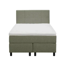 Boxspring Liv geblokt - groen - 120x200 cm - ronde poot