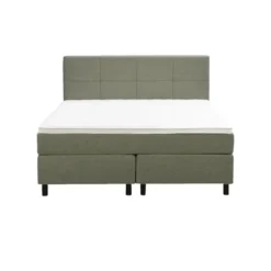Boxspring Liv geblokt - groen - 140x200 cm - ronde poot