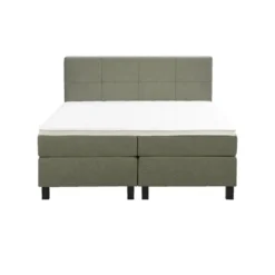 Boxspring Liv geblokt - groen - 160x200 cm - vierkante poot