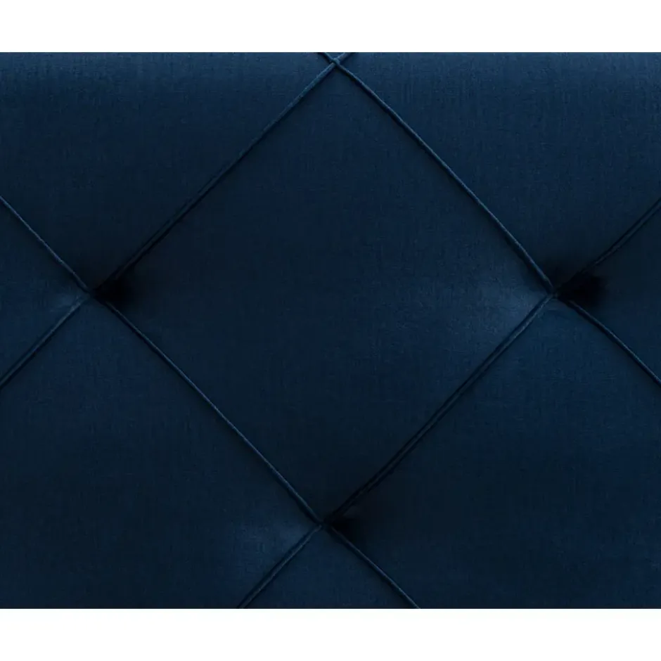 Boxspring Liv geruit - blauw - 140x200 cm - vierkante poot