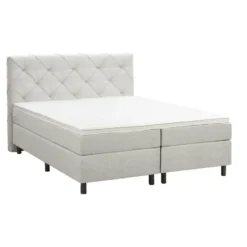 Boxspring Liv geruit - ecru - 180x200 cm - ronde poot