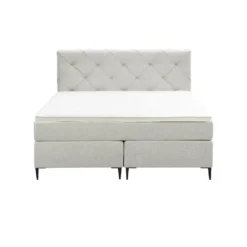 Boxspring Liv geruit - ecru - 140x200 cm - slanke poot