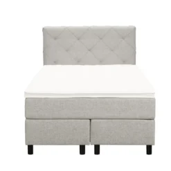 Boxspring Liv geruit - ecru - 120x200 cm - ronde poot
