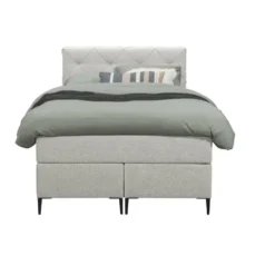 Boxspring Liv geruit - ecru - 120x200 cm - slanke poot