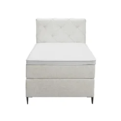 Boxspring Liv geruit - ecru - 90x200 cm - slanke poot