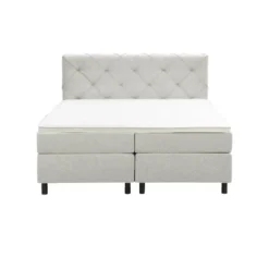 Boxspring Liv geruit - ecru - 160x200 cm - ronde poot