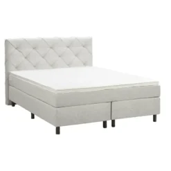 Boxspring Liv geruit - ecru - 140x200 cm - ronde poot