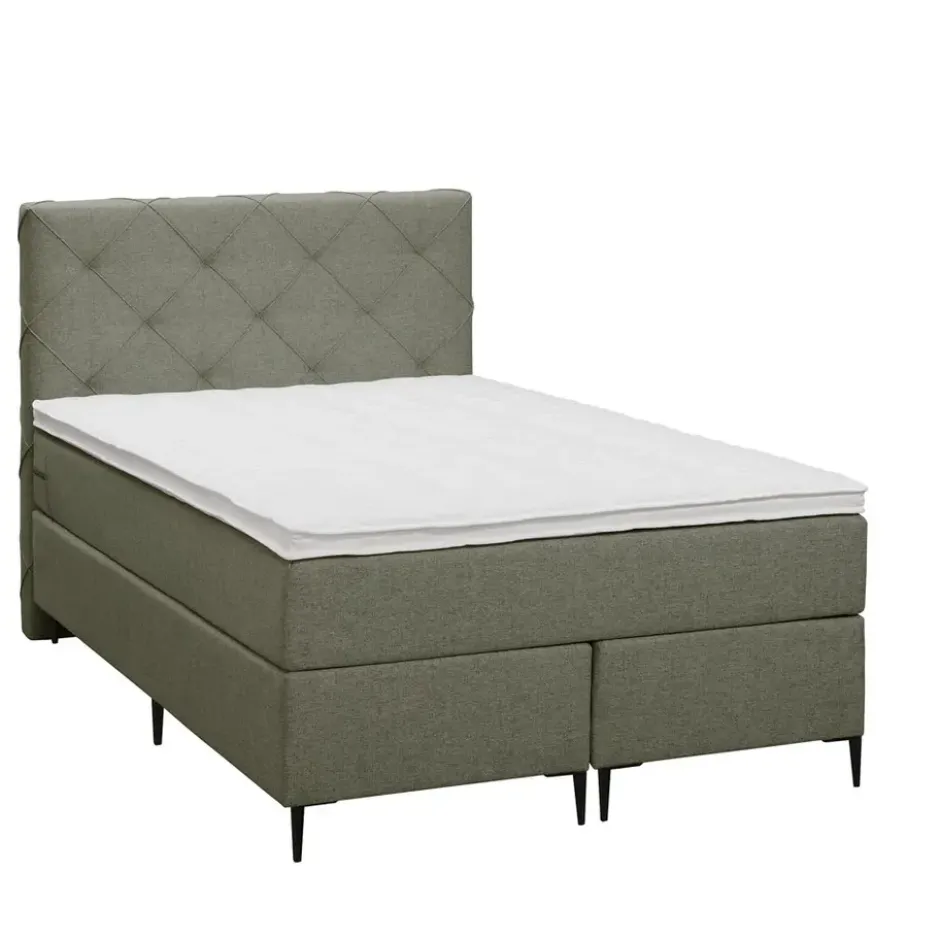 Boxspring Liv geruit - groen - 120x200 cm - slanke poot