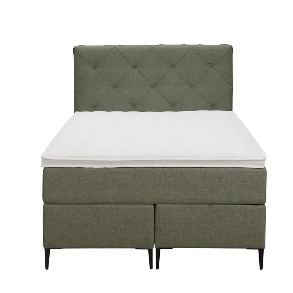 Boxspring Liv geruit - groen - 120x200 cm - slanke poot