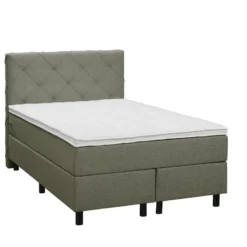 Boxspring Liv geruit - groen - 120x200 cm - ronde poot