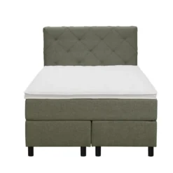 Boxspring Liv geruit - groen - 120x200 cm - ronde poot