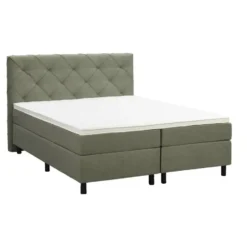 Boxspring Liv geruit - groen - 180x200 cm - ronde poot