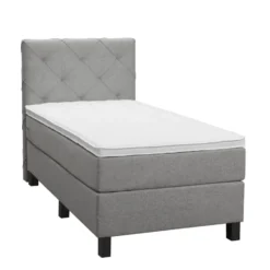 Boxspring Liv geruit - lichtgrijs - 90x200 cm - vierkante poot