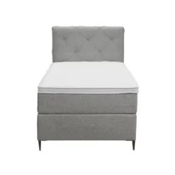 Boxspring Liv geruit - lichtgrijs - 90x200 cm - slanke poot