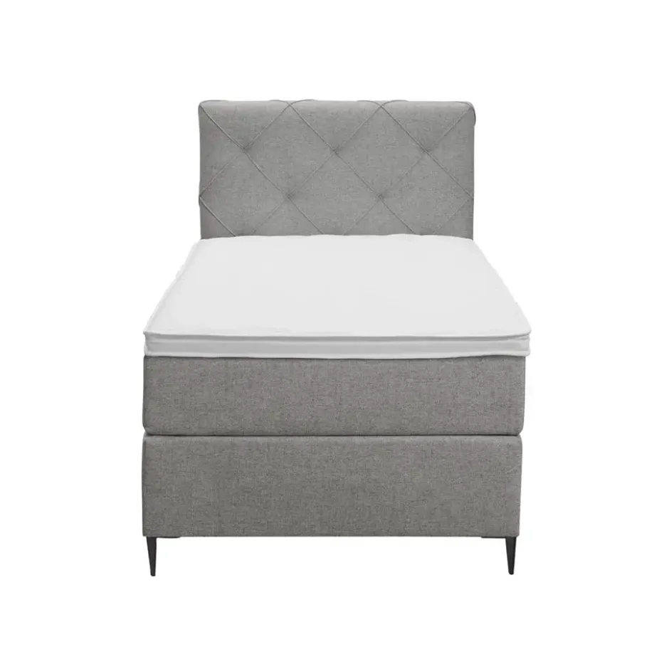 Boxspring Liv geruit - lichtgrijs - 90x200 cm - slanke poot