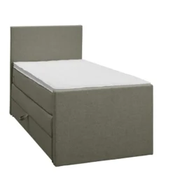 Boxspring met opbergruimte en voetbord Liv egaal - groen - 90x200cm