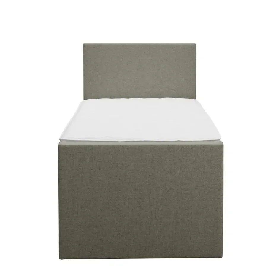 Boxspring met opbergruimte en voetbord Liv egaal - groen - 90x200cm