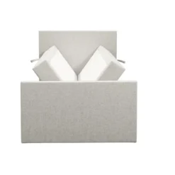 Boxspring met opbergruimte en voetbord Liv egaal - ecru - 120x200cm