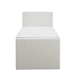 Boxspring met opbergruimte en voetbord Liv egaal - ecru - 90x200cm