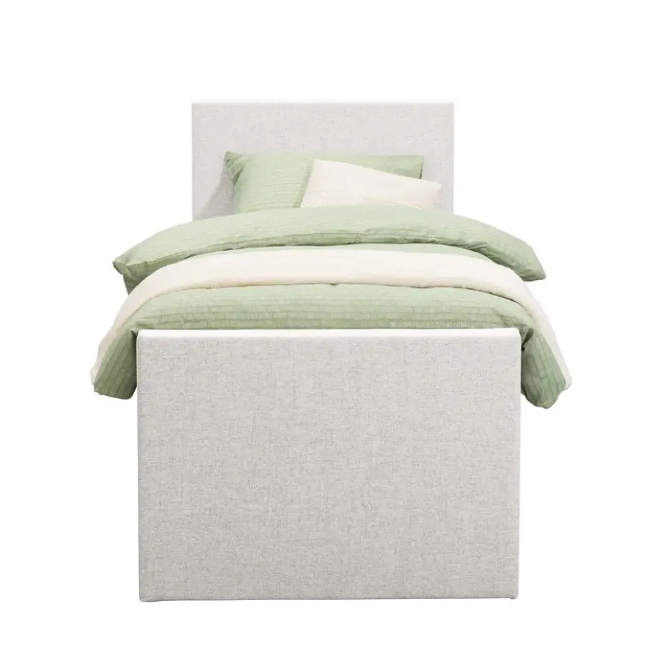Boxspring met opbergruimte en voetbord Liv egaal - ecru - 90x200cm