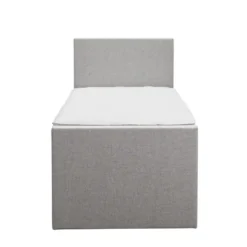 Boxspring met opbergruimte en voetbord Liv egaal - lichtgrijs - 90x200cm