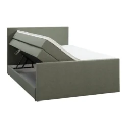Boxspring met opbergruimte en voetbord Liv egaal - groen - 160x200cm