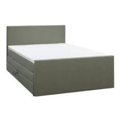 Boxspring met opbergruimte en voetbord Liv egaal - groen - 160x200cm