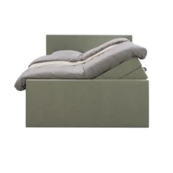 Boxspring met opbergruimte en voetbord Liv egaal - groen - 160x200cm