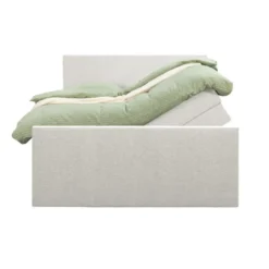 Boxspring met opbergruimte en voetbord Liv egaal - ecru - 160x200cm