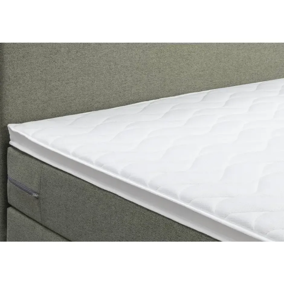 Boxspring met opbergruimte en voetbord Liv egaal - groen - 180x200cm