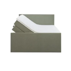 Boxspring met opbergruimte en voetbord Liv egaal - groen - 180x200cm